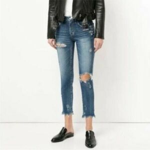 NEW Ridgewood Moussy Vintage Isko Comfort Stretch Distressed Jeans 25